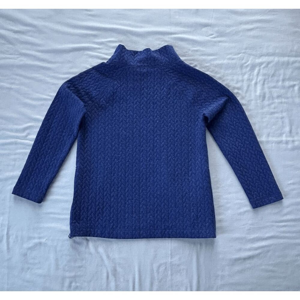 T By Talbots Mock Turtleneck Metallic Blue Sweate… - image 2